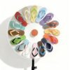 DIY Custom Logo Personalized Rubber Flip Flops-Breathable Lightweight Diy Slippers Beach Slides with Anti-Slip Sole