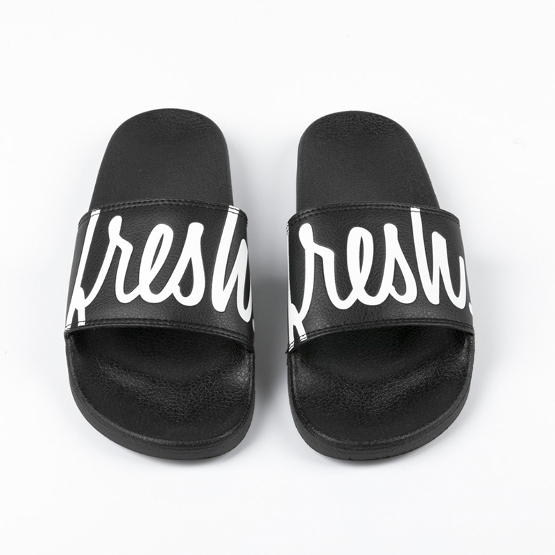 Shop our black Fresh printed slide sandals