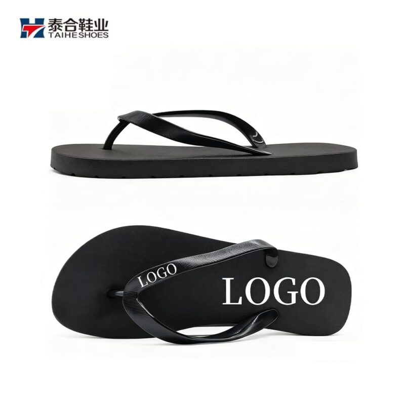 DIY Custom Logo Personalized Rubber Flip Flops-Breathable Lightweight Diy Slippers Beach Slides with Anti-Slip Sole